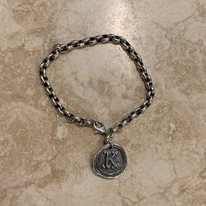 K Initial Silver Bracelet - 7 1/4 Inches Long
